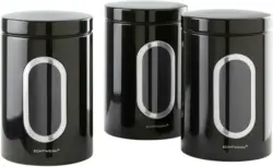 Vorratsdosenset in schwarz, 3-teilig