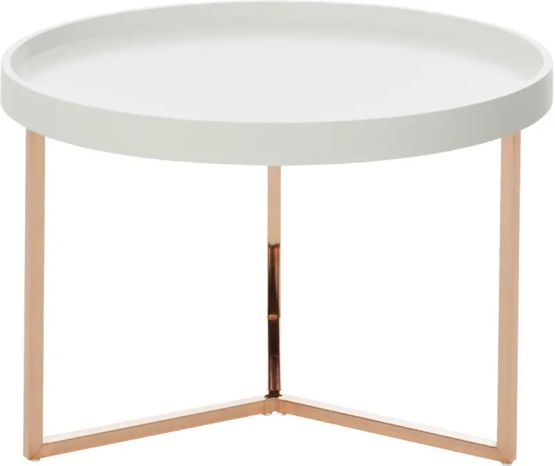 Couchtisch 'WL5.765' Ø ca. 58,5 cm, weiss