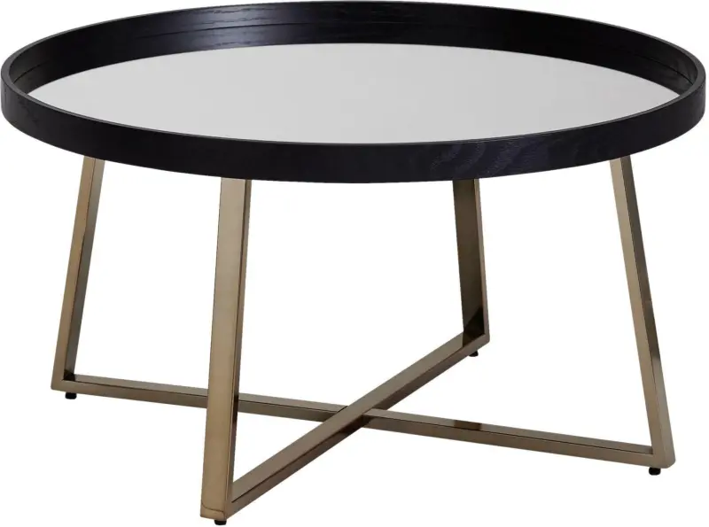 Couchtisch 'WL6.002', Ø ca. 78 cm, schwarz/gold