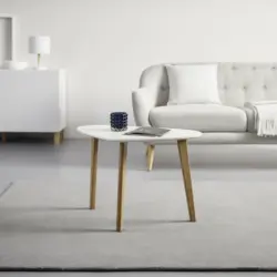 Couchtisch 'Kimi', ca.70x40cm, weiß/buchefarben