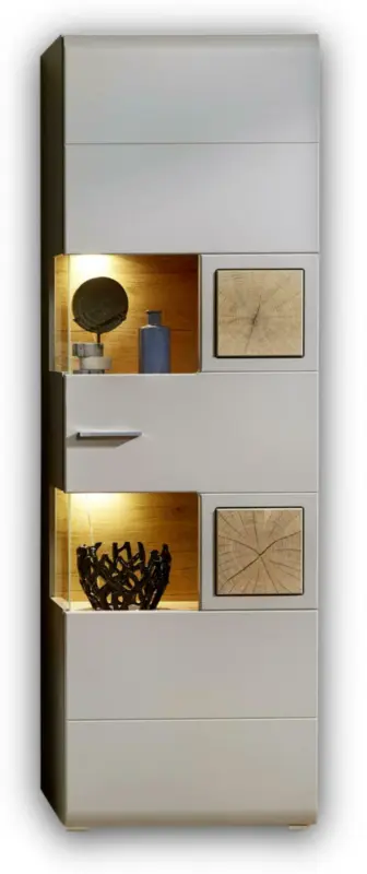 Vitrine in Grau/Eichefarbe 'Fun Plus II'