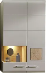 Hängevitrine in Grau/ Eichefarbe 'Fun Plus II'