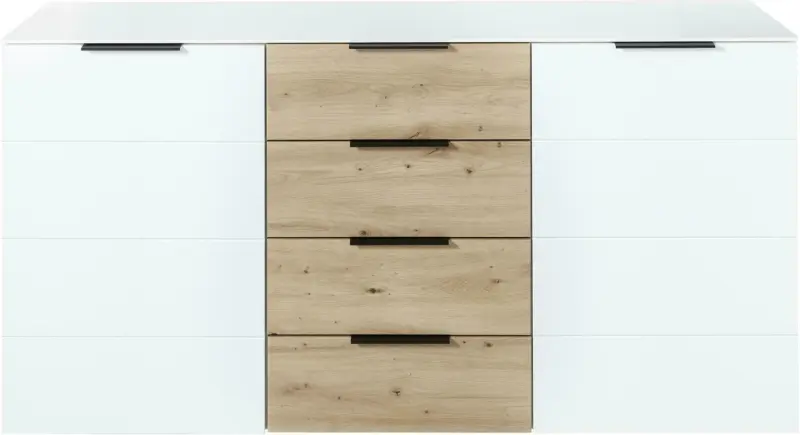 Sideboard in Weiß/Eichefarbe 'Mediana'