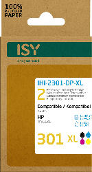 ISY IHI-2301-DP-XL wiederaufbereitete Tintenpatronen ersetzen HP301XL black und colour; wiederaufbereitete Tonerpatrone