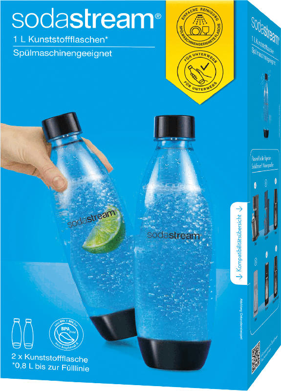 Sodastream PET-Flasche DUO 0,8L für Wassersprudler, schwarz