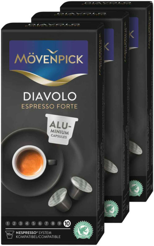 Mövenpick Kaffee Diavolo Espresso Forte 3 x 10 Kapseln -