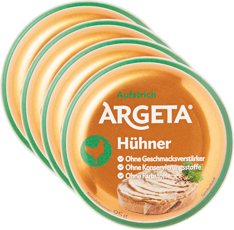 Argeta Aufstrich, Huhn, 4 x 95 g