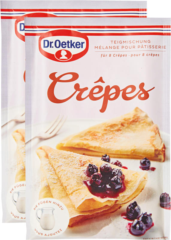 Mélange pour crêpes Dr. Oetker, 2 x 200 g