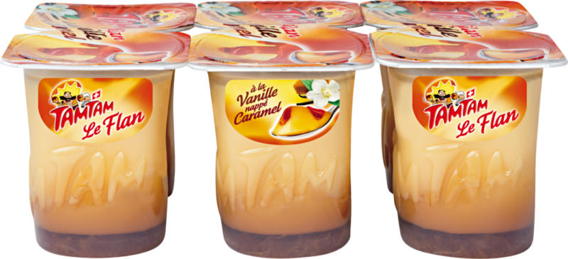 Flan Tam Tam, Vanille nappé caramel, 6 x 125 g