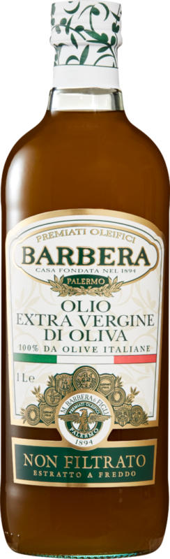 Olio d’oliva extra vergine Barbera, Non filtrato, 1 litro