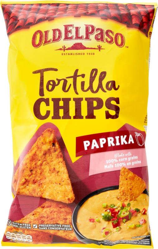 Old El Paso Tortilla Chips , Paprika, 185 g