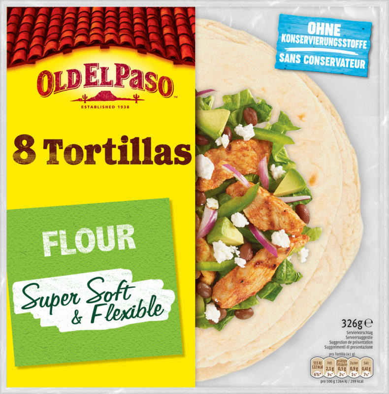 Tortillas di grano Old El Paso, Super Soft, 326 g