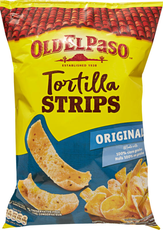 Old el Paso Tortilla Strips Crunchy Original, 185 g