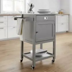 Servierwagen 'Hendrik', aus Kiefer, grau