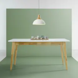 Esstisch 'Harry', ca.150x90cm, weiß/eichefarben