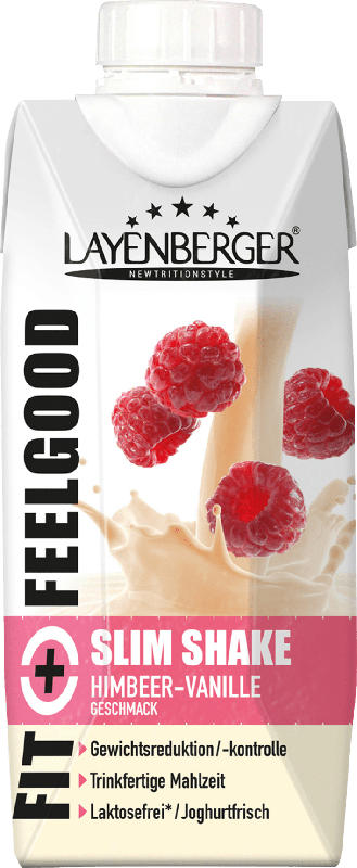 Layenberger Fit+Feelgood Mahlzeitenersatz, Diät-Drink Slim, Himbeer-Vanille, trinkfertig