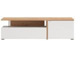 Meuble TV FORTUNE blanc, chêne artisan