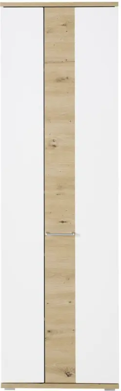 Garderobenschrank in Weiß/Eichefarben