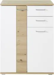 Schuhschrank in Weiß/Eichefarben