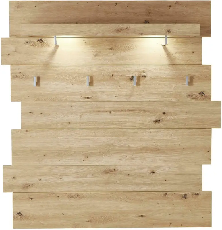 Garderobenpaneel in Eichefarben