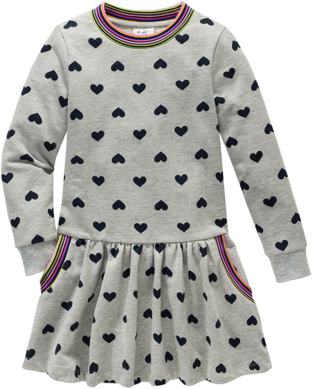 Mädchen Sweatkleid mit Herz-Print (Nur online)