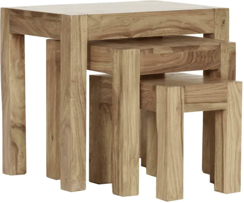 Satztisch-Set 'Mumbai', 3-er Set, aus Akazie