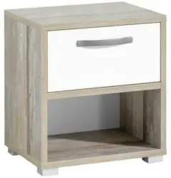 Nachtkästchen in Braun/Grau/ Weiss 'Moon'