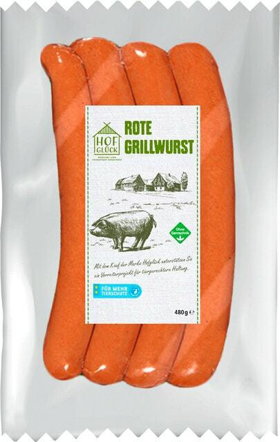 Hofglück Rote Grillwurst oder Rostbratwurst weiß