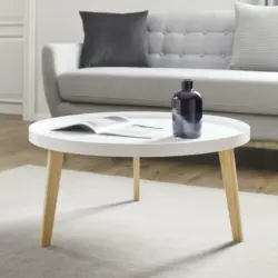 Couchtisch 'Mick', Ø ca.78cm, weiß