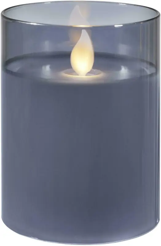 Windlicht Mira aus Glas in Grau