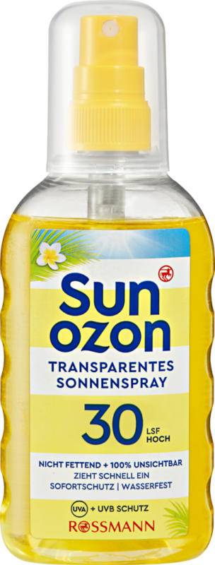 Spray solaire transparent IP 30 Sunozon, 200 ml