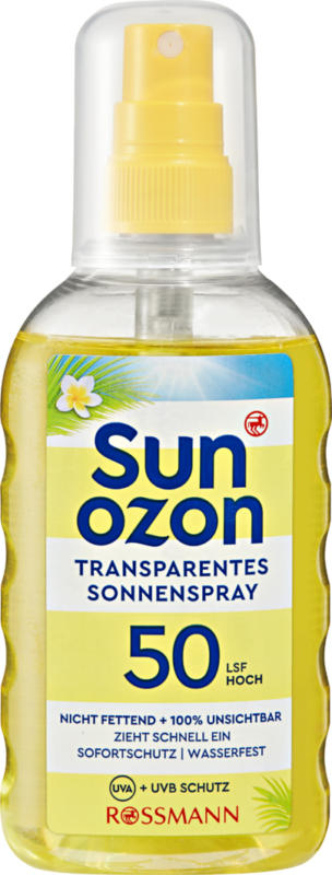 Spray solare trasparente FP 50 Sunozon, 200 ml