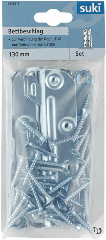 Bettbeschlag-Set, verzinkt, 13cm