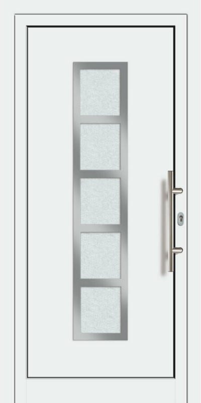 Haustür Aluminium „Modell 451“ Außen: Weiß, Innen: Weiß