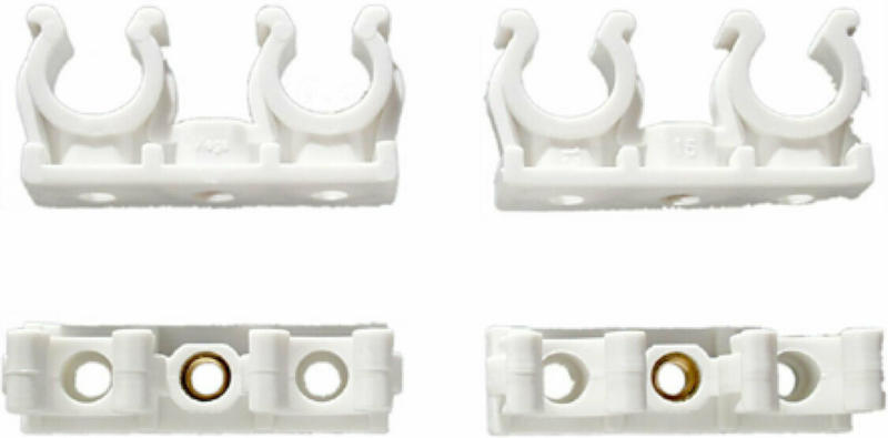 Rohr-Clips, doppelt, 18 mm
