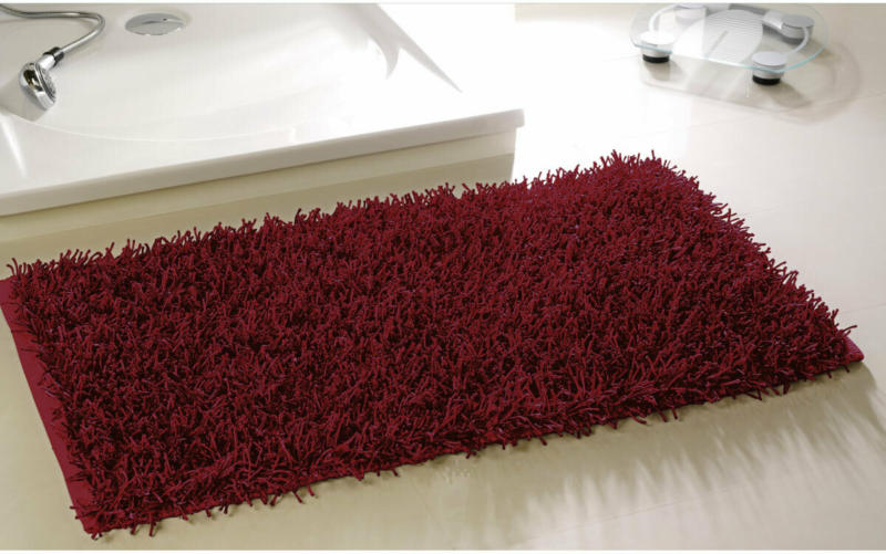 Langflor-Badteppich „Shaggy“, 60x100 cm, rot