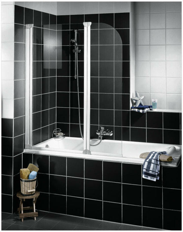 Badewannenfaltwand Rahmenlos