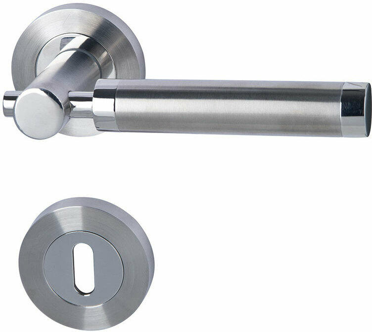 Rosettengarnitur „Solid 3-R“, Edelstahl poliert/satiniert, BB