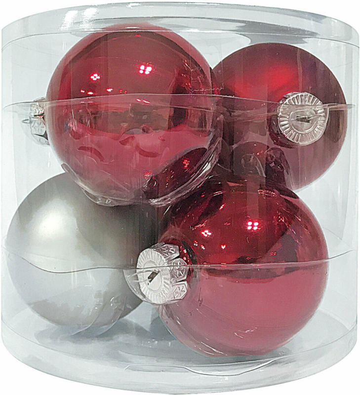 Glaskugeln „Red Purple Mix“, 8 cm