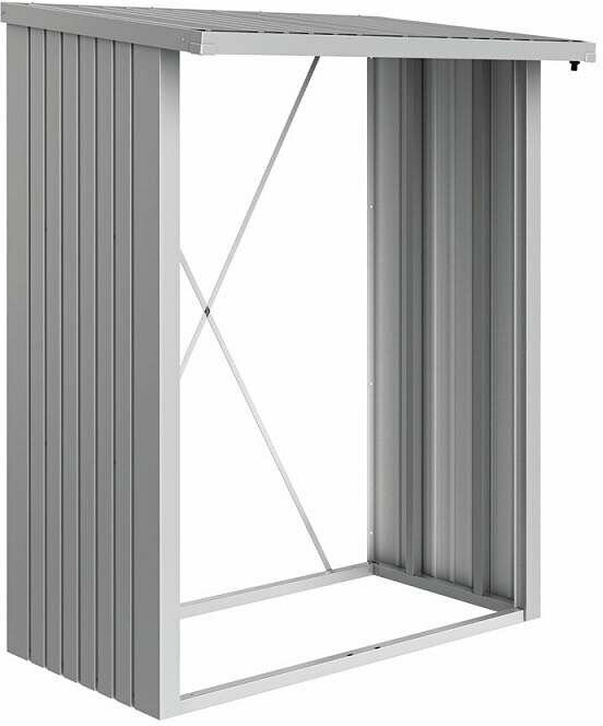 Brennholzunterstand „WoodStock 150“, silber-metallic