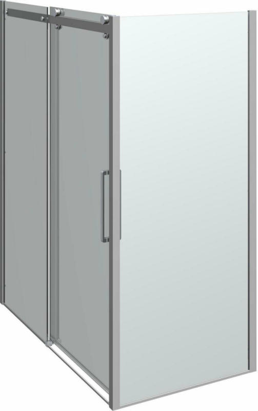 Schiebetür mit Panel „Deluxe“, 160x90 cm, Chrom/Klar 160 cm | 90 cm