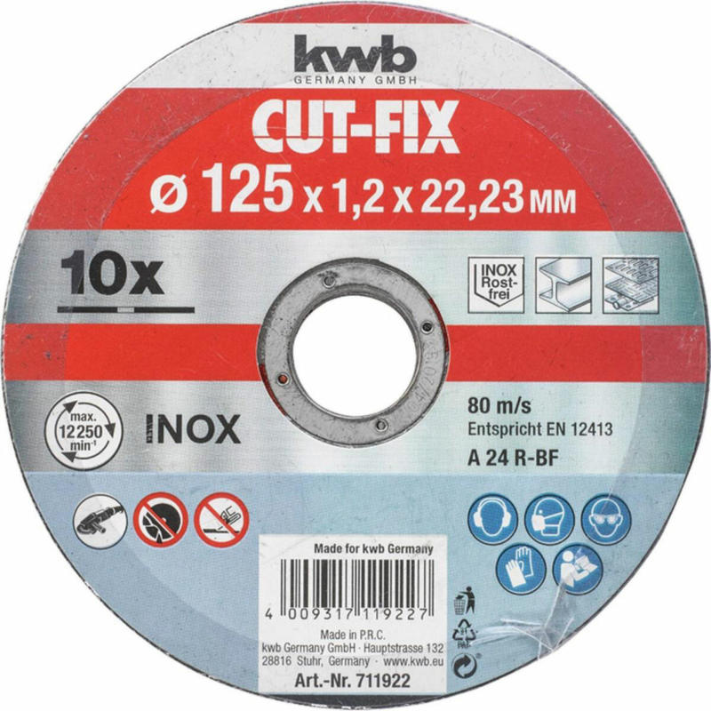 Trennscheibe „Cut-Fix“, dünn, 125x1mm, 10 Stück 125 mm