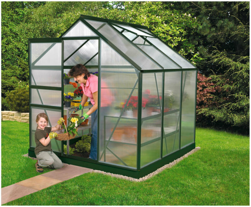 Gewächshaus „Venus 3800 HKP“, 3,8m², 6mm, Hohlkammerplatte, grün gruen | 3,8 m² | Hohlkammerplatte | 6 mm