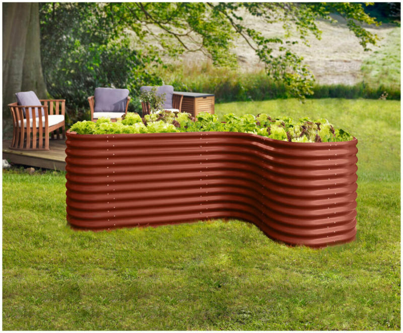 Hochbeeterweiterung „Curve“, ziegelrot rot
