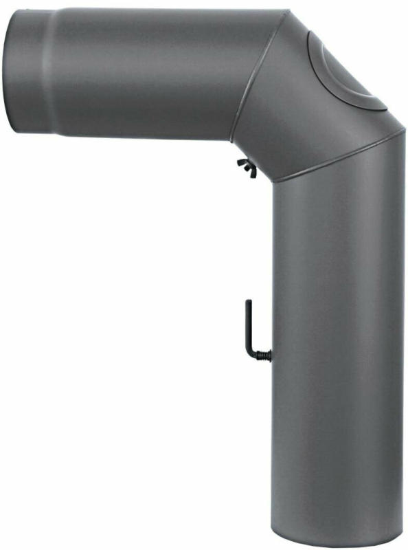 Kaminrohr mit 90° Winkel, Ø12 cm, grau