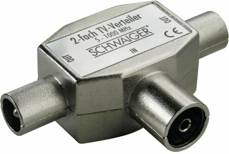 TV-Aufsteckverteiler, 2-fach, metall
