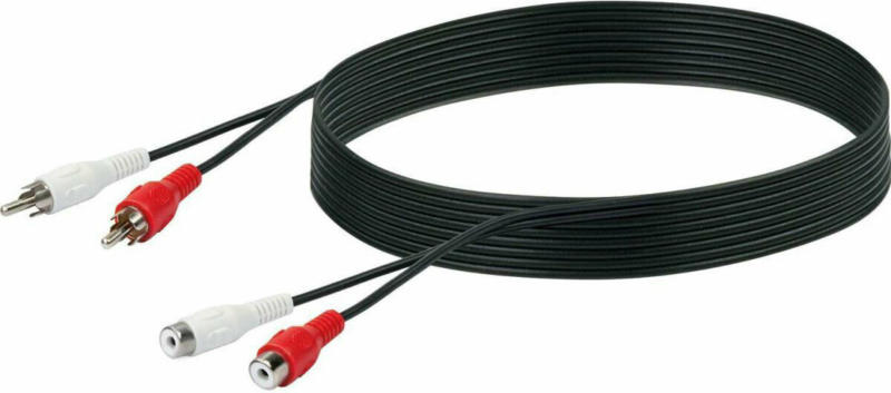 Cinch-Audio-Anschlusskabel schwarz, 5 m 5