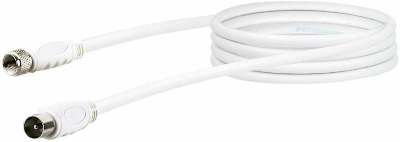 SAT-Antennenkabel, F-& IEC-Stecker, 90 dB, weiß, 150cm 150 cm