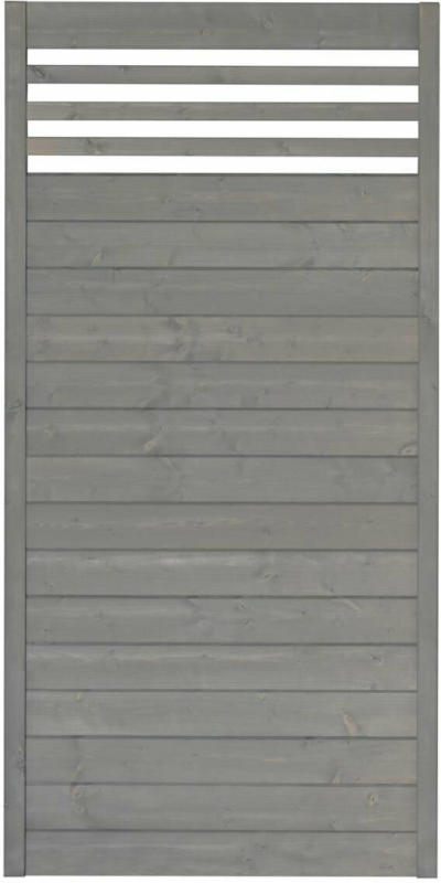 Zaunserie „Malmö“, Grundelement, 90x180 cm, Fichte, basaltgrau lasiert