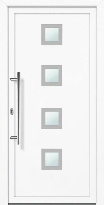 Haustür Aluminium „Modell 484“ weiß, 98x200 cm links Außen: Weiß, Innen: Weiß | Links